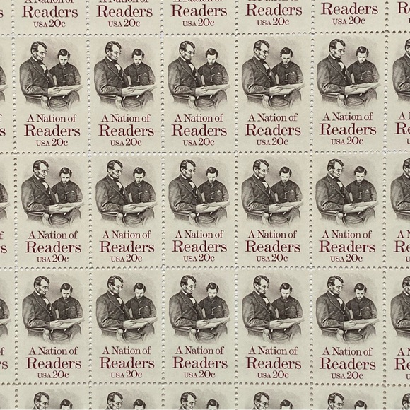 A Nation of Readers Stamp Full Sheet 20 Cent Scott #2016 Unhinged Abe Lincoln 84 - Picture 6 of 11